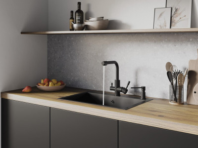Смеситель Lemark Expert для кухни с поворотным изливом (LM5079GMN)